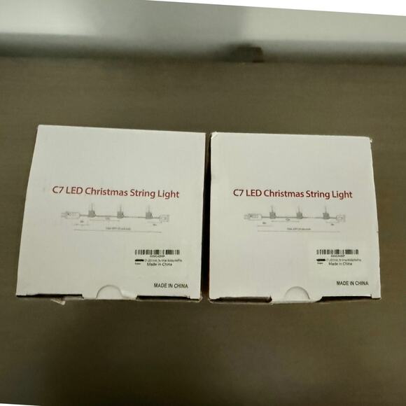 2 New Boxes of Christmas Lights 50 ft Ttl C7 LED Frosted White Indoor / Outdoors - Picture 6 of 7